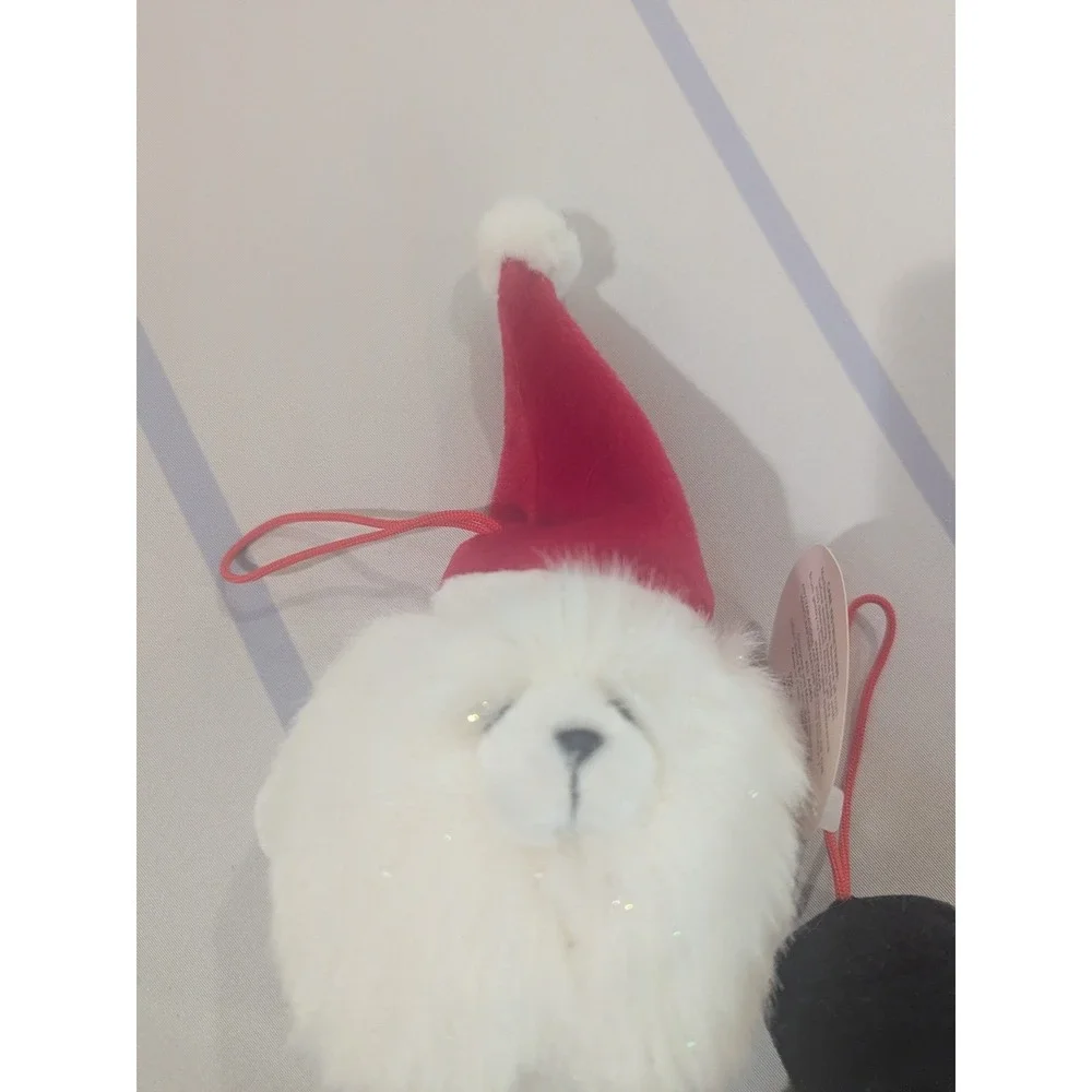 RB Collections  Small Furry White Bear Red Bow Tie 4 Top Hats 1 Lot Of 5